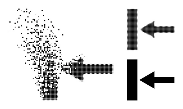 Rozpuszczanie i Halftone Dotted Move Left Icon — Wektor stockowy