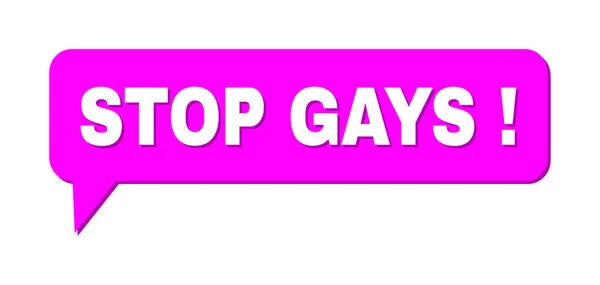 Speech STOP GAYS Exclamation Colored Bubble Frame — стоковый вектор