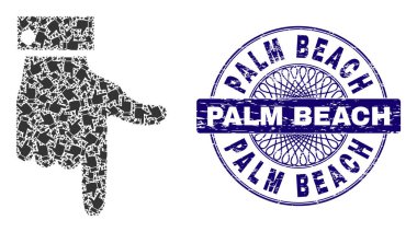 El İşaretleyicisi Yineleme Mozaiği Simgeleri İndirme ve Palmiye Sahili Yuvarlak Mühür Mührü