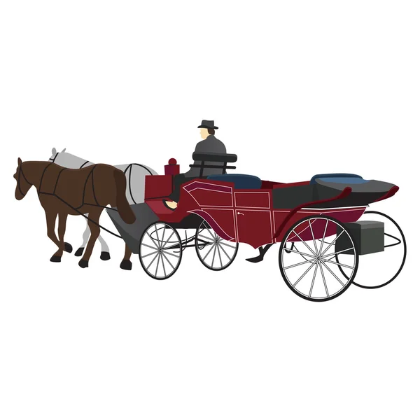 Horse Drawn Carriage Illustration — Vector de stoc