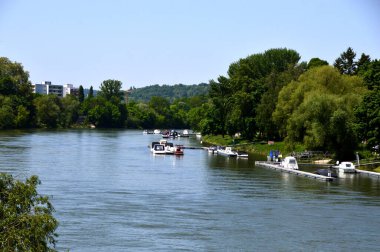 Regensburg, Bavyera 'daki Tuna Nehri Panoraması