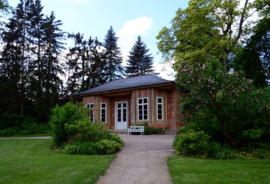 Thüringen, Tiefurt Kalesi 'ndeki Tarihi Tee House.