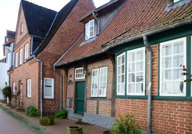 Eckernfoette 'in eski kasabasındaki tarihi binalar, Holstein - Holstein