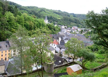 Eski Vianden Kasabası, Lüksemburg 'un Hava Görüntüsü