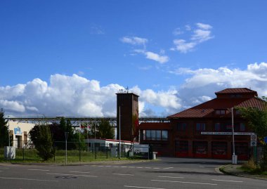 Bitterfeld, Saksonya 'daki Kimya Parkı' ndaki İtfaiye İstasyonu.