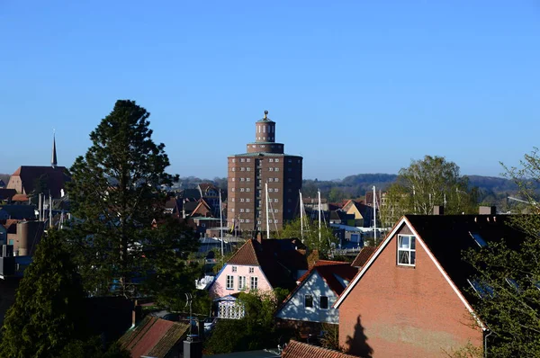 Baltık Denizi 'nde Eckernfoette kasabasında Panorama, Holstein - Holstein