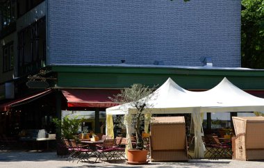 Şehir merkezindeki Sokak Sahnesi Kötü Harzburg, Aşağı Saksonya