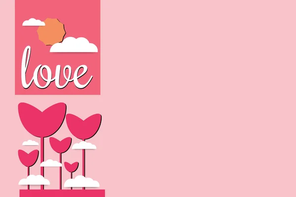 Aşk kalp konsepti geçmişi. Sevgililer Günü için kağıt kesim stili ya da davetiye kartı. dijital el işi kağıt sanatı. vektör illüstrasyonu.