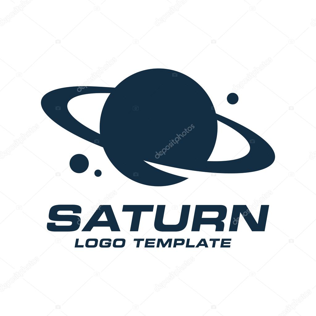 Simple symbol illustration with outer space or planet saturn, also aerial technology