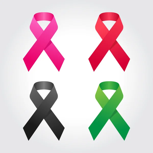 Illustration du ruban, Cancer du sein, SIDA, Maladie, Sensibilisation à la terreur — Image vectorielle