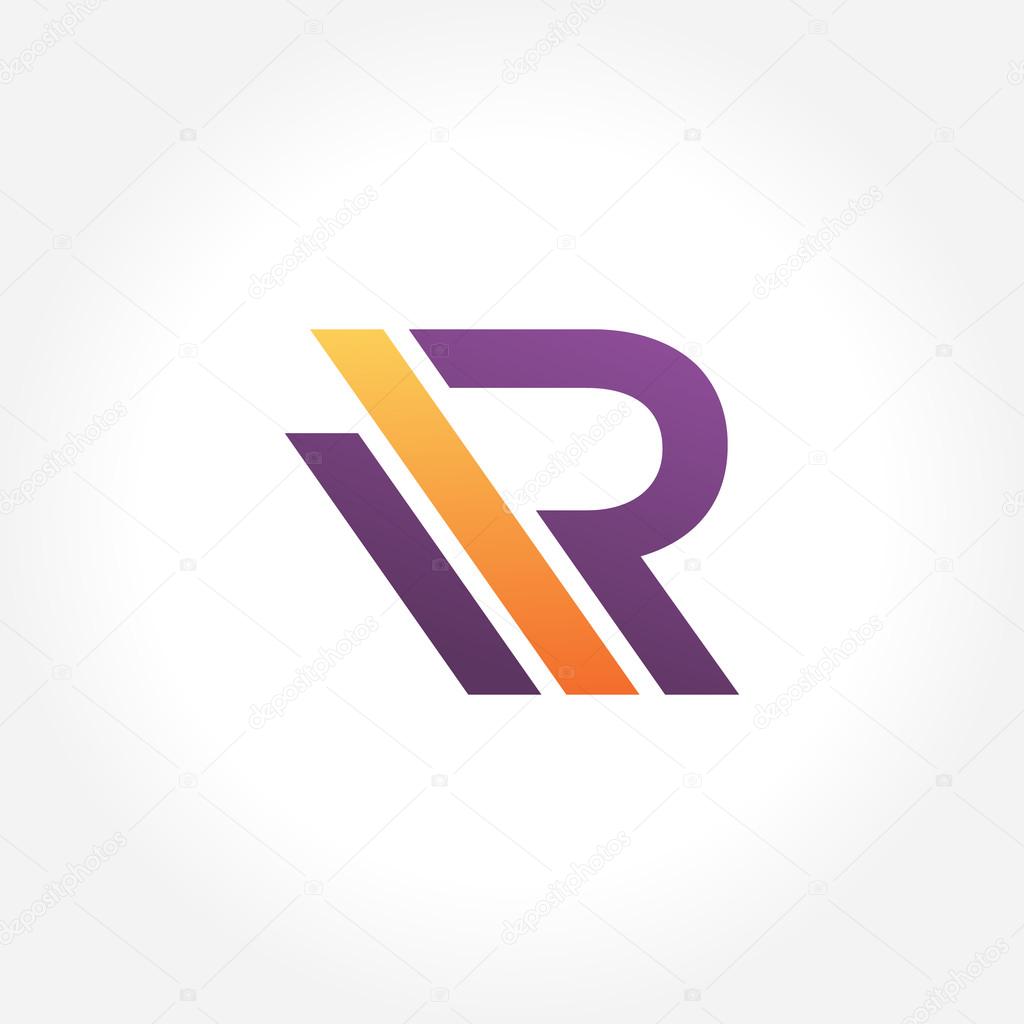 A simple stylish treatment letter R symbol