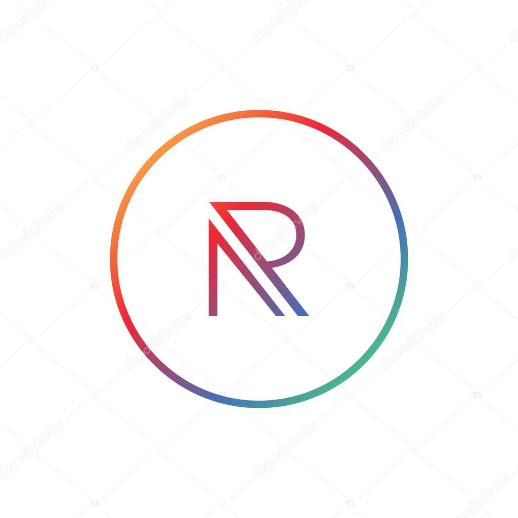 A creative illustration design for flat application letter R