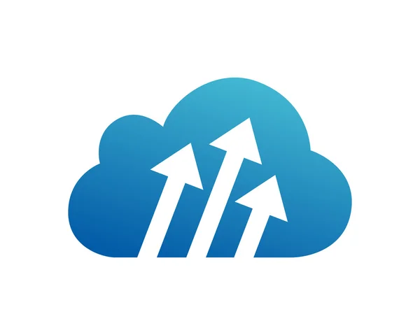 Cloud Statistics Arrow Symbol — Stock Vector