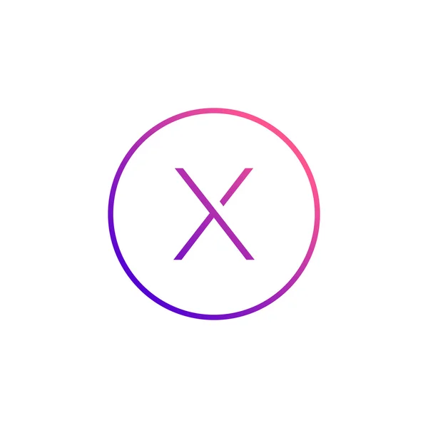 Lettre minimaliste X Symbole — Image vectorielle