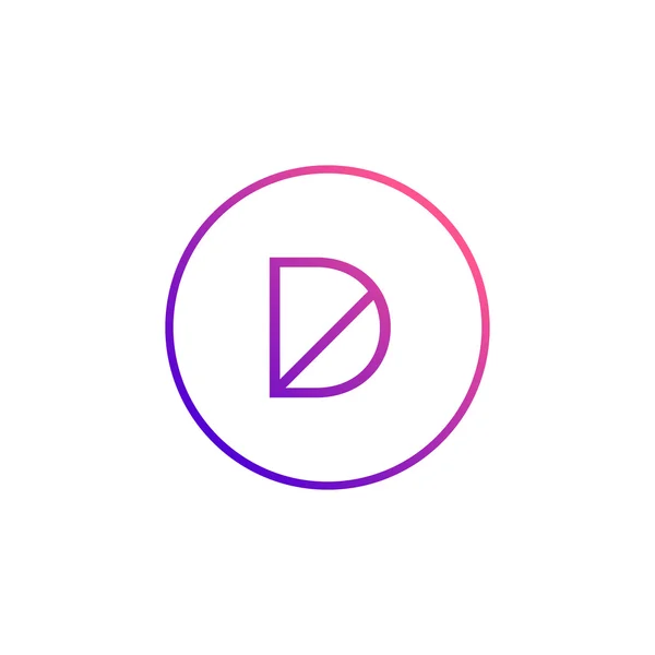 Minimalistyczne literę D Symbol — Wektor stockowy