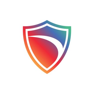 Renkli soyut kalkan, güvenlik teknoloji, güvenlik sembolü