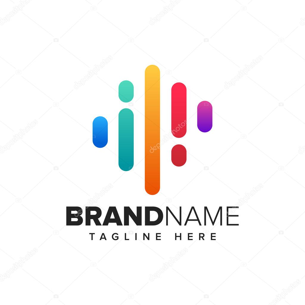 A creative illustration design for audio and music technology business