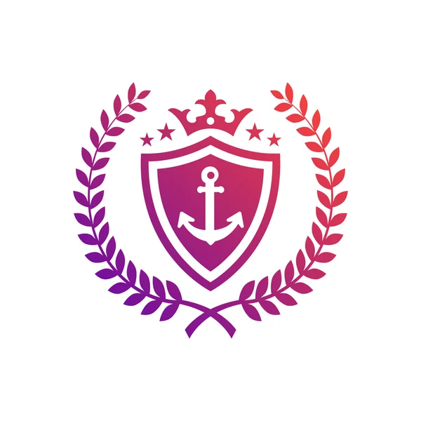 Морські якір Королівський марочні емблема — стоковий вектор