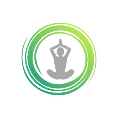 Şık insan Yoga Zen Meditasyonu, vektör tasarımı