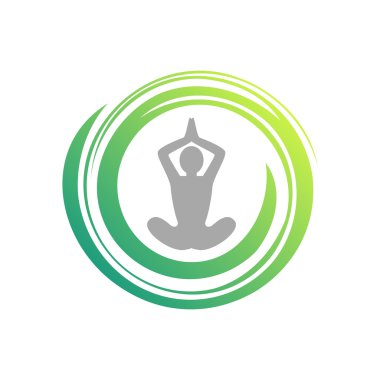 Şık insan Yoga Zen Meditasyonu, vektör tasarımı