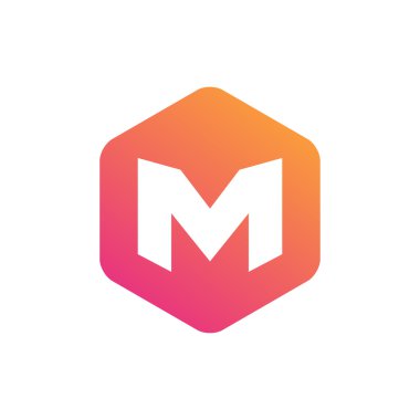 Altıgen sembol. A harfi sembolü. Yaratıcı tasarım. Word Art. Metin stili