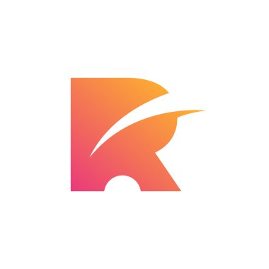 R harfi sembolü. Yaratıcı tasarım. Word Art. Metin stili