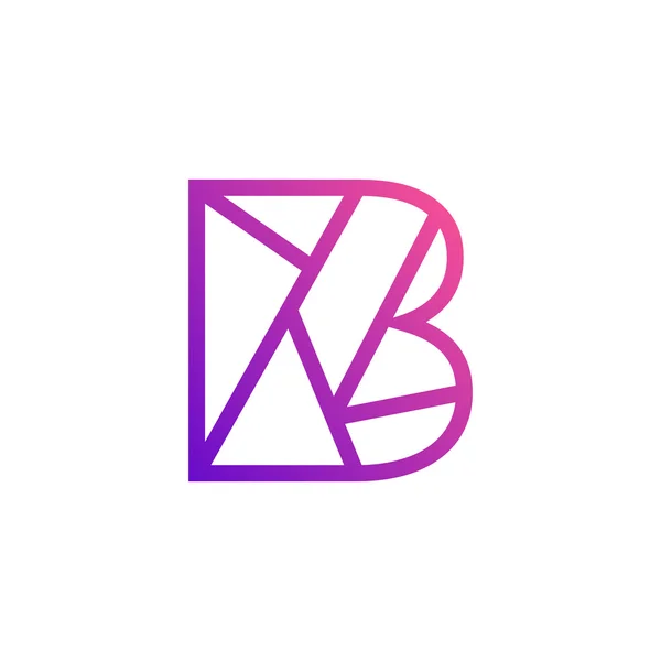 Kreativní písmeno B Symbol. Abstraktní ručně tažené ilustrace. Logem šablona — Stockový vektor