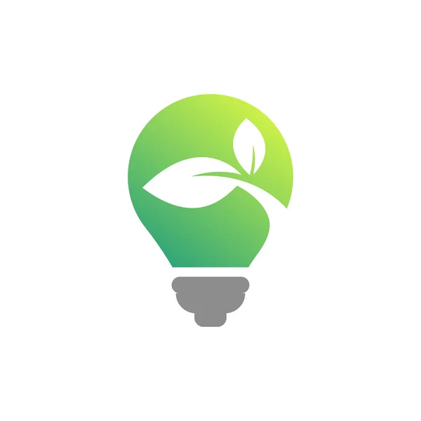 Kreatives Symbolkonzept für erneuerbare Energien. grüne Energie. Ökostrom. flaches Icon-Konzept für natürlich nachgefüllte Ressourcen. Go Green Thema. Glühbirnenenergie. — Stockvektor