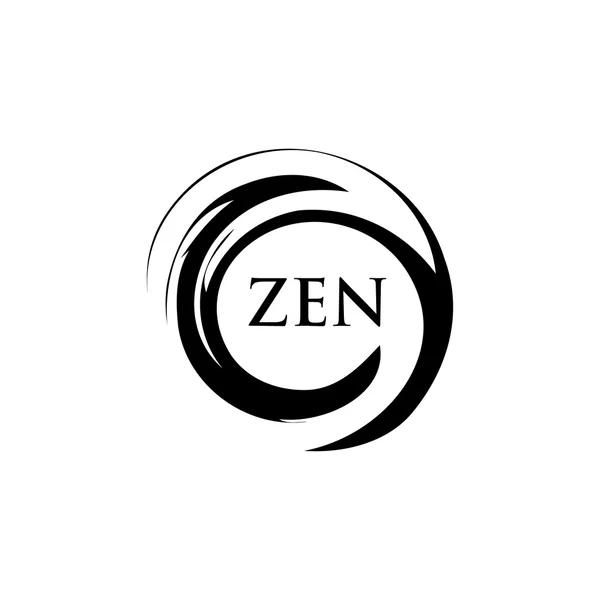 Logo aziendale vettoriale. modello di elemento icona. zen centro di meditazione. simbolo cerchio pennello — Vettoriale Stock