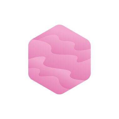 Renkli altıgen logosunu görmeniz gerekir. Pembe altıgen. Yaratıcı tasarım logo.