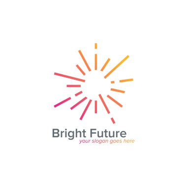 Parlak gelecek. Soyut Sunburst simgesi