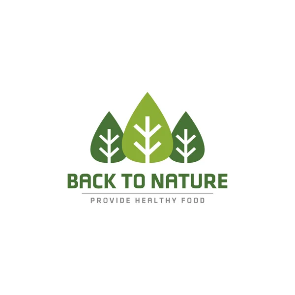 Plantilla de logotipo del bosque natural. Concepto de jardinería y paisajismo — Vector de stock