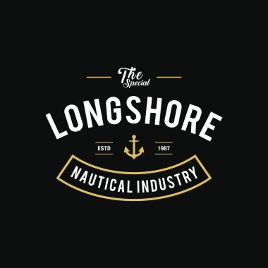 Retro Vintage deniz ve okyanus etiket rozet, Retro tasarım öğesi