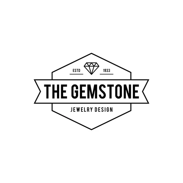 Etykiety Retro Vintage odznaka diamentów i kamieni — Wektor stockowy