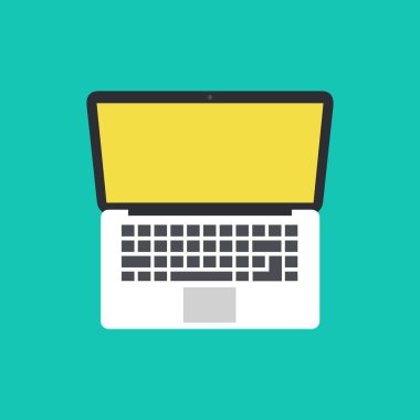 Düz dizüstü illüstrasyon