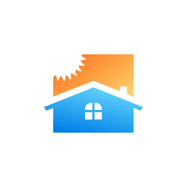 Símbolo de casa creativa. Casa negocio de tecnología solar. Energía alternativa. Diseño creativo . — Vector de stock