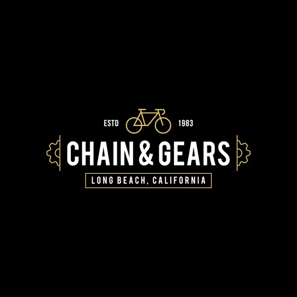 Etichetta tipografica per bicicletta Design e logo — Vettoriale Stock