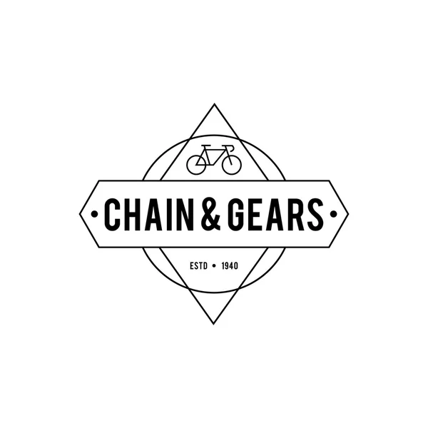 Typografische fiets Label Design en Logo — Stockvector