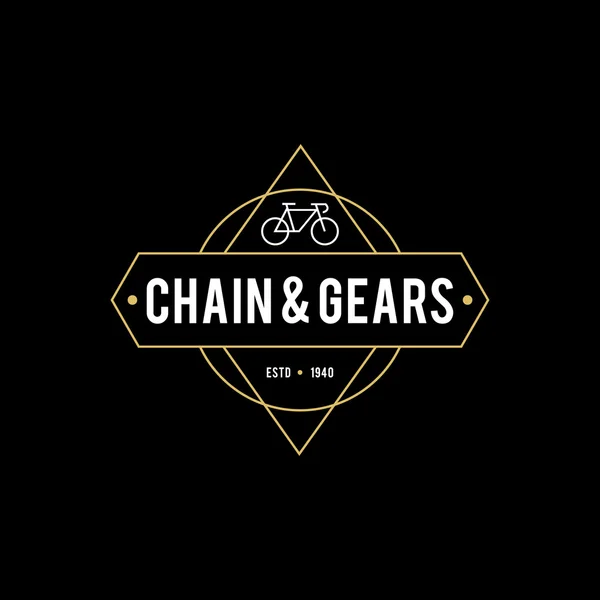 Diseño tipográfico de la etiqueta de la bicicleta y logotipo — Vector de stock