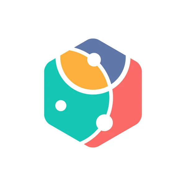 Concepto de logotipo hexágono colorido abstracto — Vector de stock