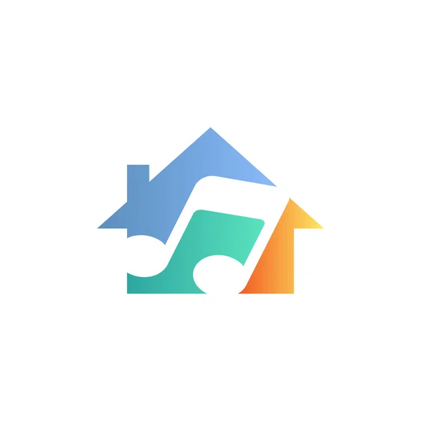 Áudio Home logotipo modelo projeto Vector —  Vetores de Stock