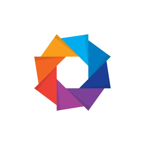 Hexagone créatif. Logo coloré. Concept Origami Géométrique — Image vectorielle