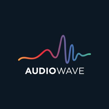 Müzik Logo kavramı ses dalgası, ses teknolojisi, soyut şekli