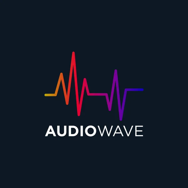 Концепція музичного логотипу звукова хвиля, аудіотехніка, абстрактна форма — стоковий вектор
