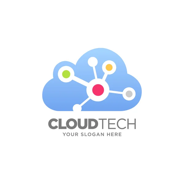 Cloud Service Technology Logo. on line business — Stock Vector