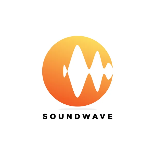 Μουσική λογότυπο έννοια ηχητικό κύμα, τεχνολογία ήχου, αφηρημένο σχήμα — Διανυσματικό Αρχείο