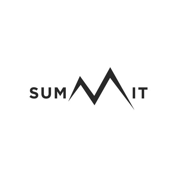 Gipfelabbildung und Symbol, Vektorabbildung von Berg, Berg-Logo — Stockvektor