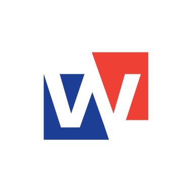 W harfi logo tasarım şablonu ögeleri