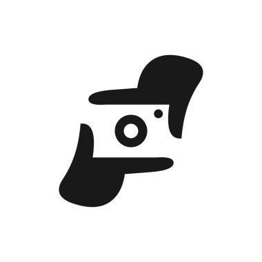 Fotoğraf logo şablonu, fotoğrafçı el temsil kamera