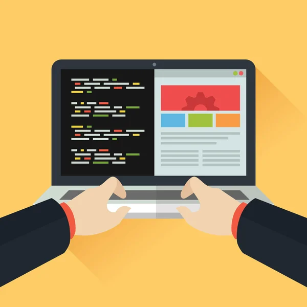 Melhor Website Development Coding ilustração stock — Vetor de Stock